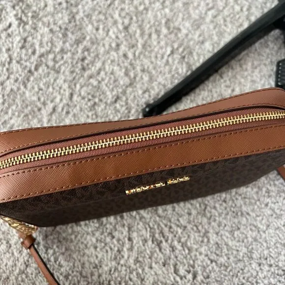 NWT $378 Michael Kors Jet Set Crossbody Bag Brown Adjustable Strap Women NEW - Picture 6 of 9